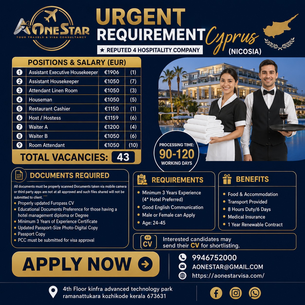 URGENT REQUIREMENT – CYPRUS (NICOSIA)