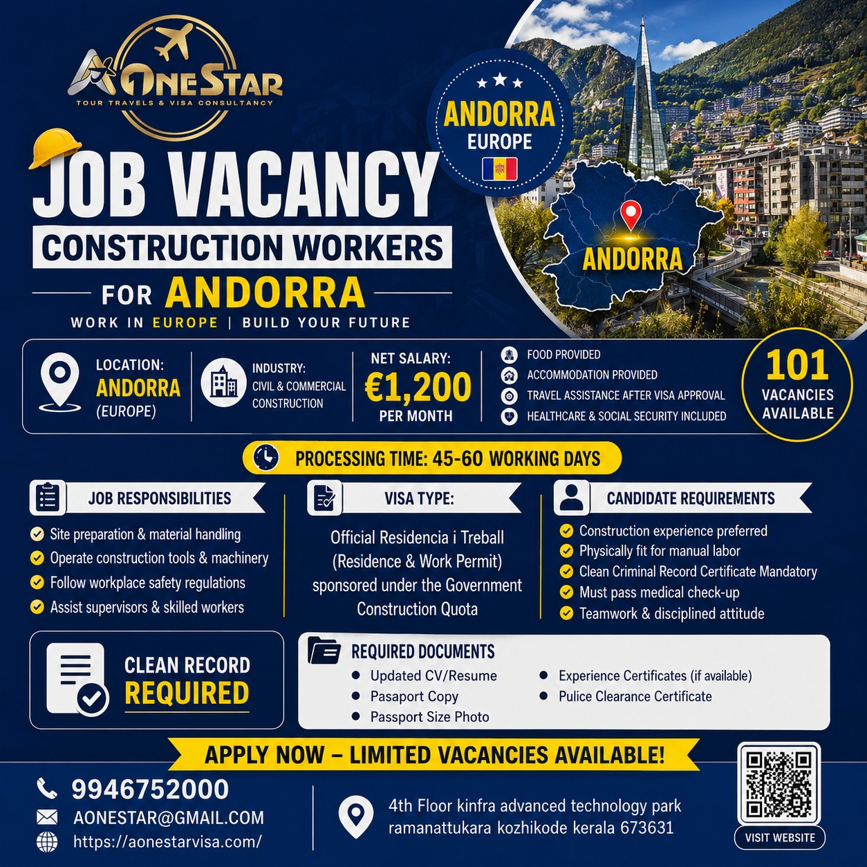 CONSTRUCTION WORKERS FOR ANDORRA